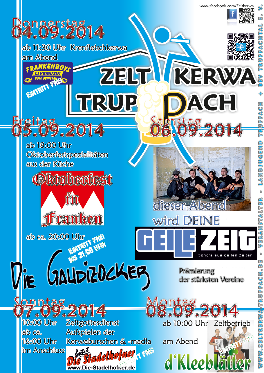 Programm Zeltkerwa Truppach 2014